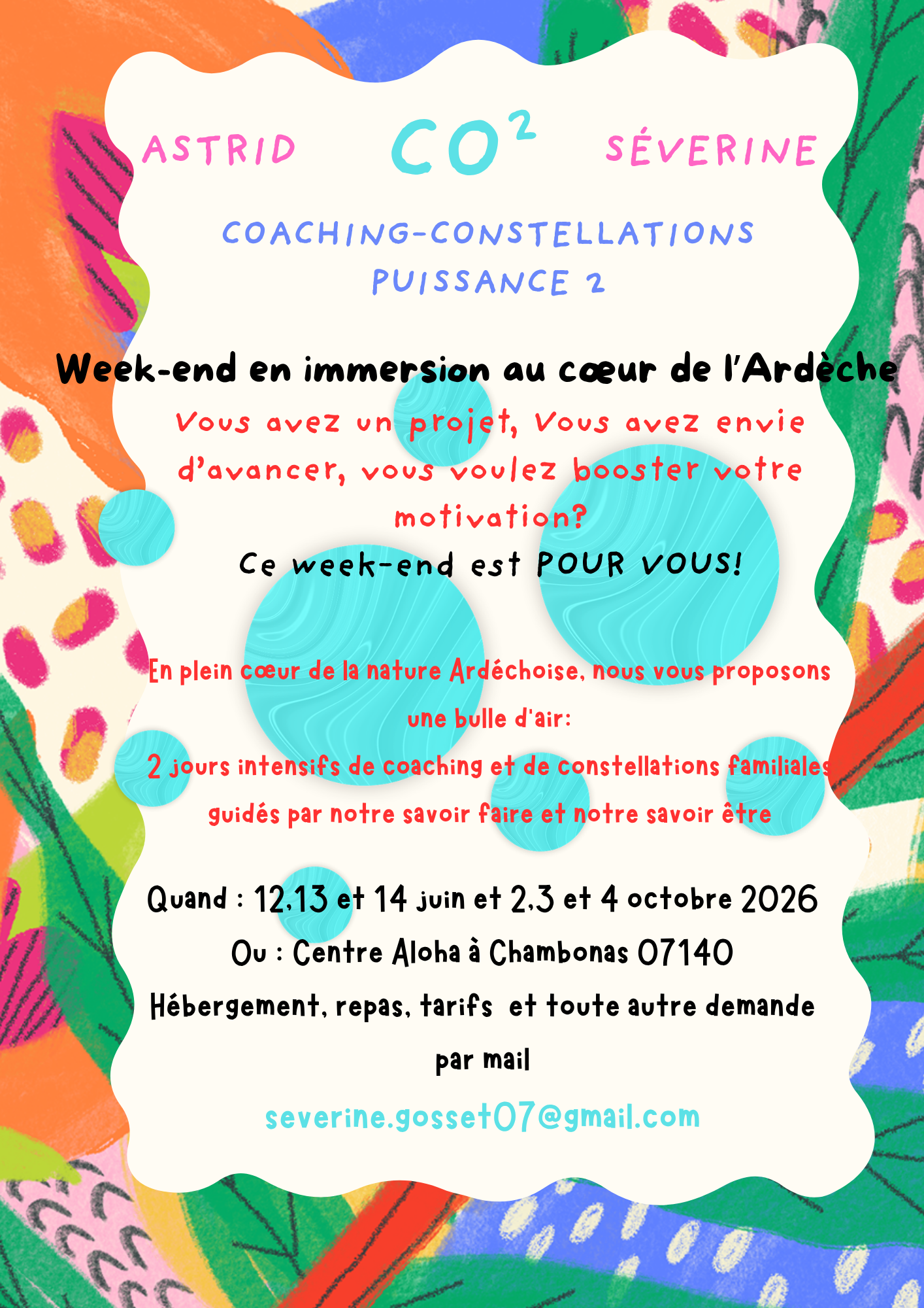 Flyer atelier CO² — programme et dates